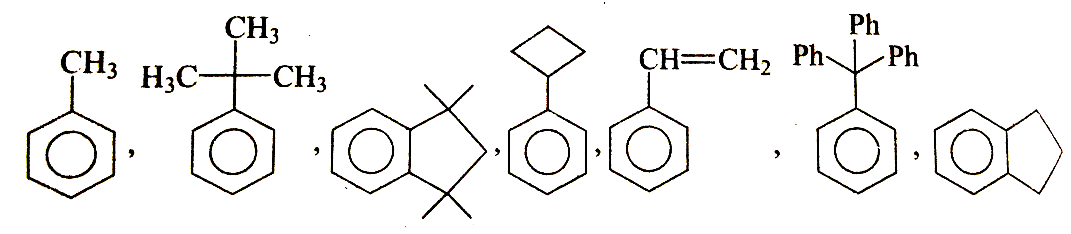 Eaxmine  the structural formula shown below and find out  how many compounds  will show oxidation  reaction with acidic KMnO(4)