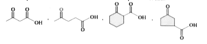Examine the structure of following compounds, and find out number of compounds that will undergo decarboxylation in presence of heat.