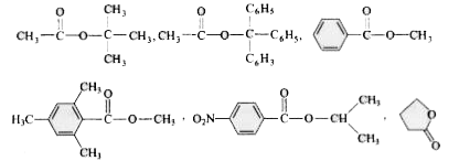 How many of following esters show A(AL^(-1))  hydrolysis (Acid catalyzed, unimolecular and alkyl-oxygen fission ester hydrolysis)?