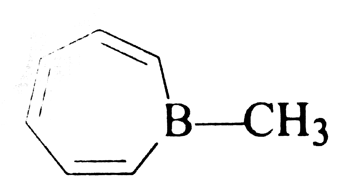 The compound shown is planar and all the C-C bond lengths are the same. What is the bonding of sp^(2)-hybridized boron?