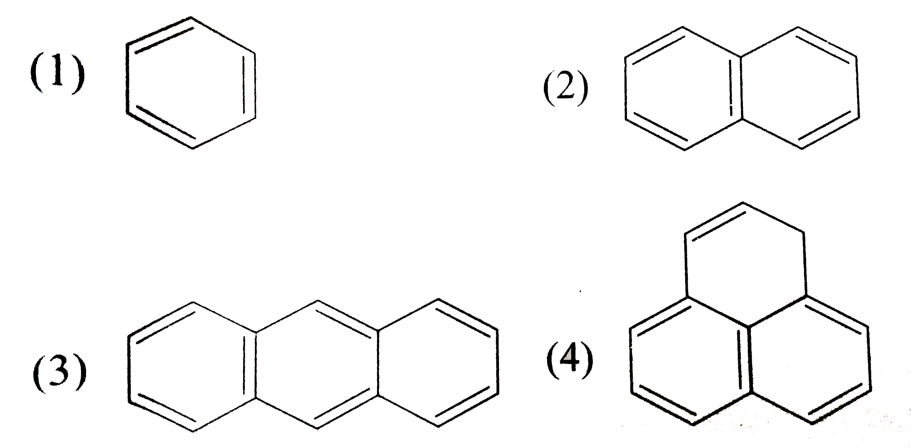 Arrange the following molecules in increasing order of sigma to pi bond ratio: