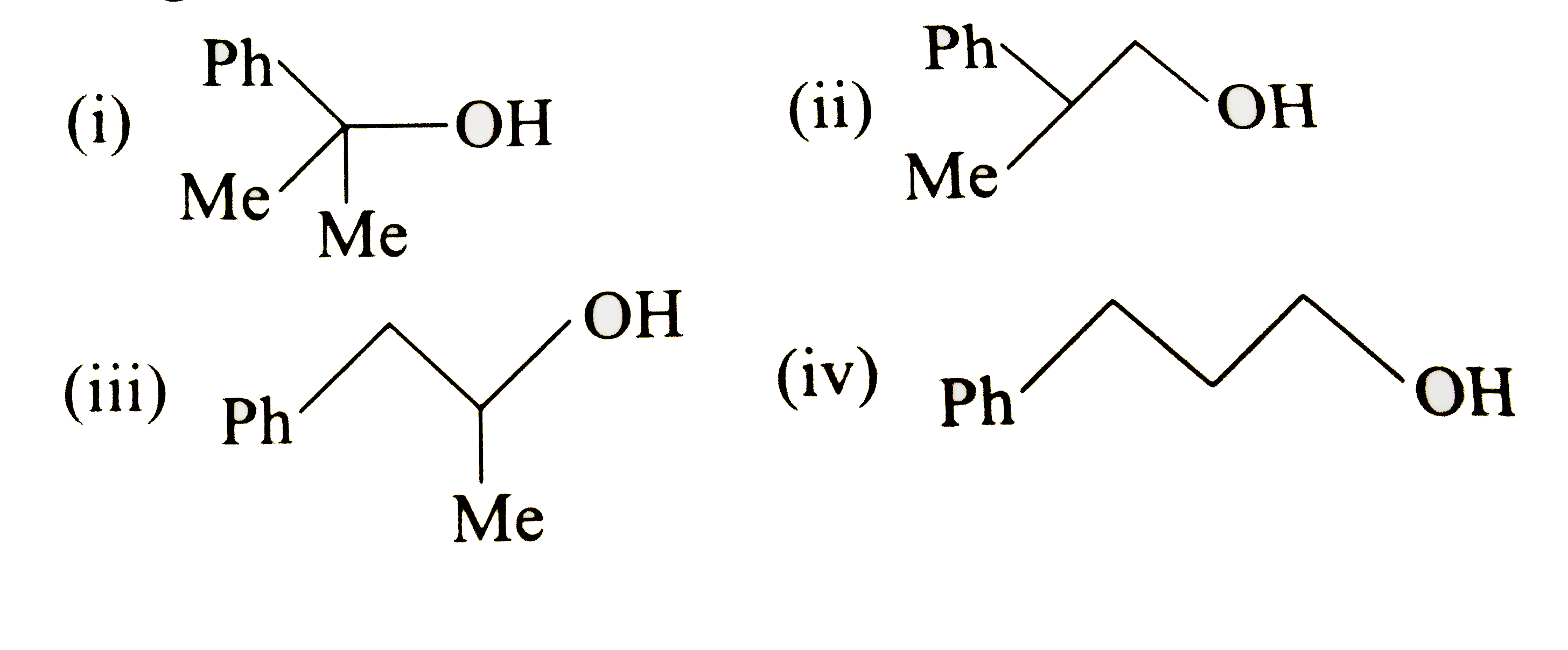 Synthesise the following alcohols by using Grignard reagent.