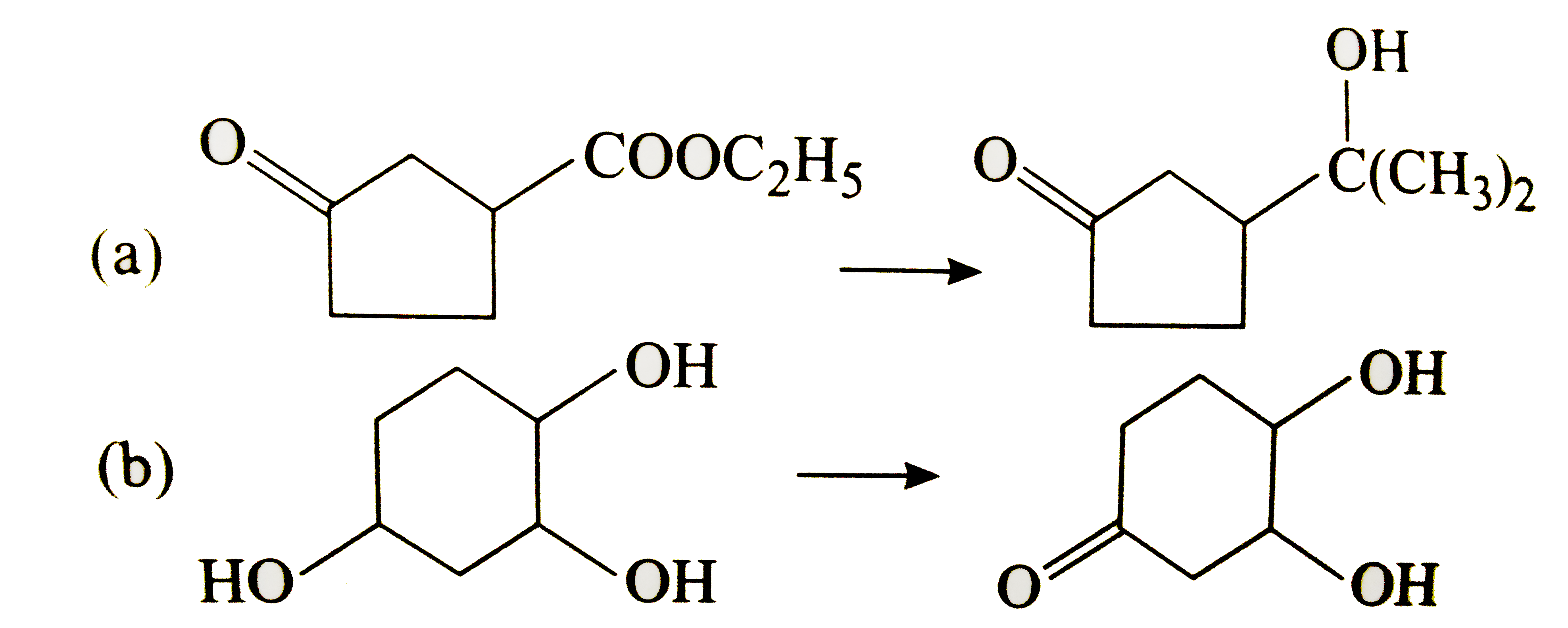 Outline a synthesis of each alcohol from the indicating starting materials :