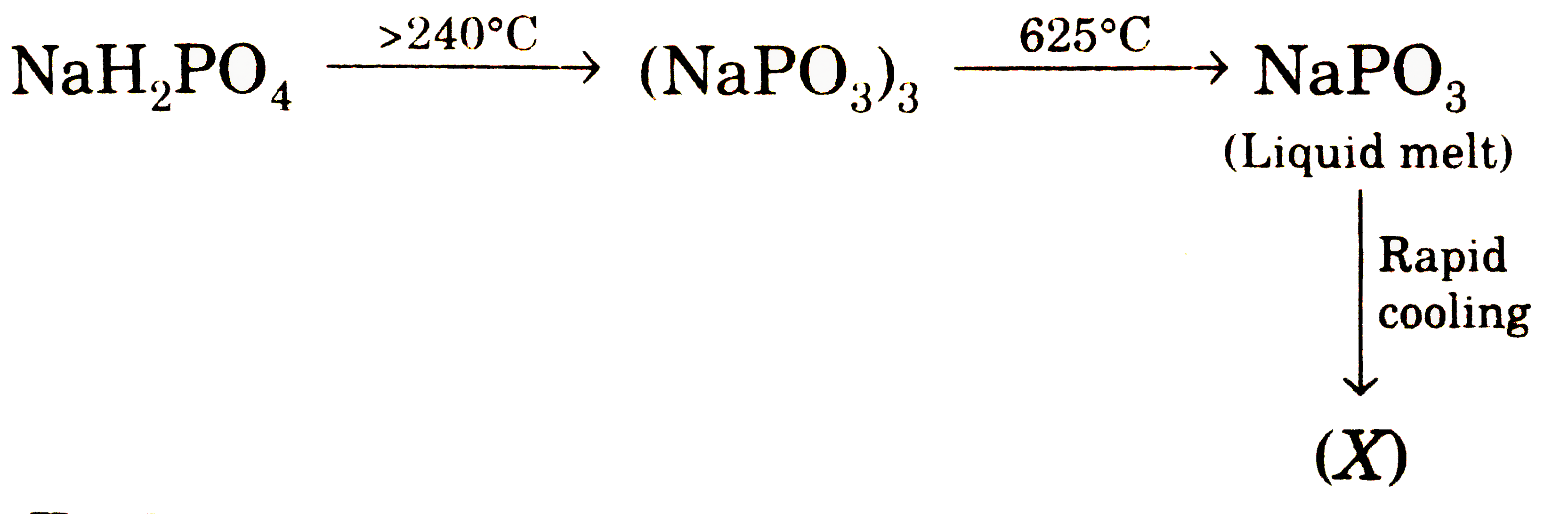 Find the number of correct statements about (X)?   (a) X is cyclic hexametaphosphate (Na(6)P(6)O(18)).   (b) X is widely used for softening water.   (c) X is long chain linear polyphosphate.   (d) X is soluble water.   (e) X is known as cyclic calgon.   (f) X is Graham salt.