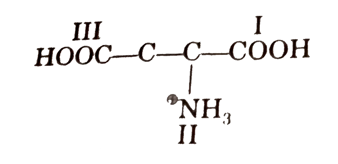 Correct order of acidity of I, II and III  marked in following structure :