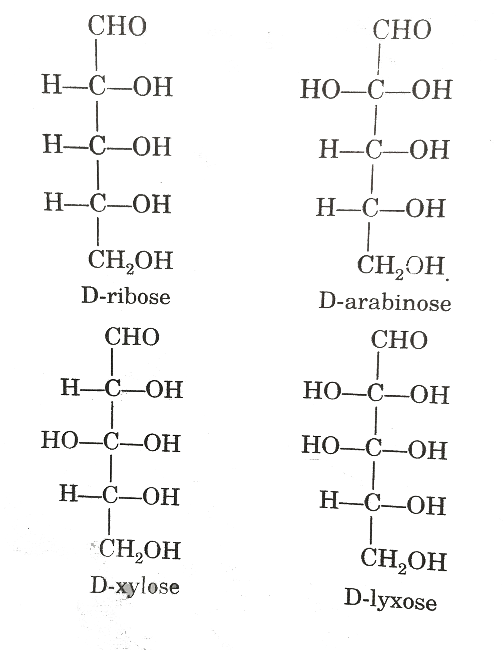 Observe these compounds and give answer of following question :      Which of the following is correct presentation of L-galactose ?