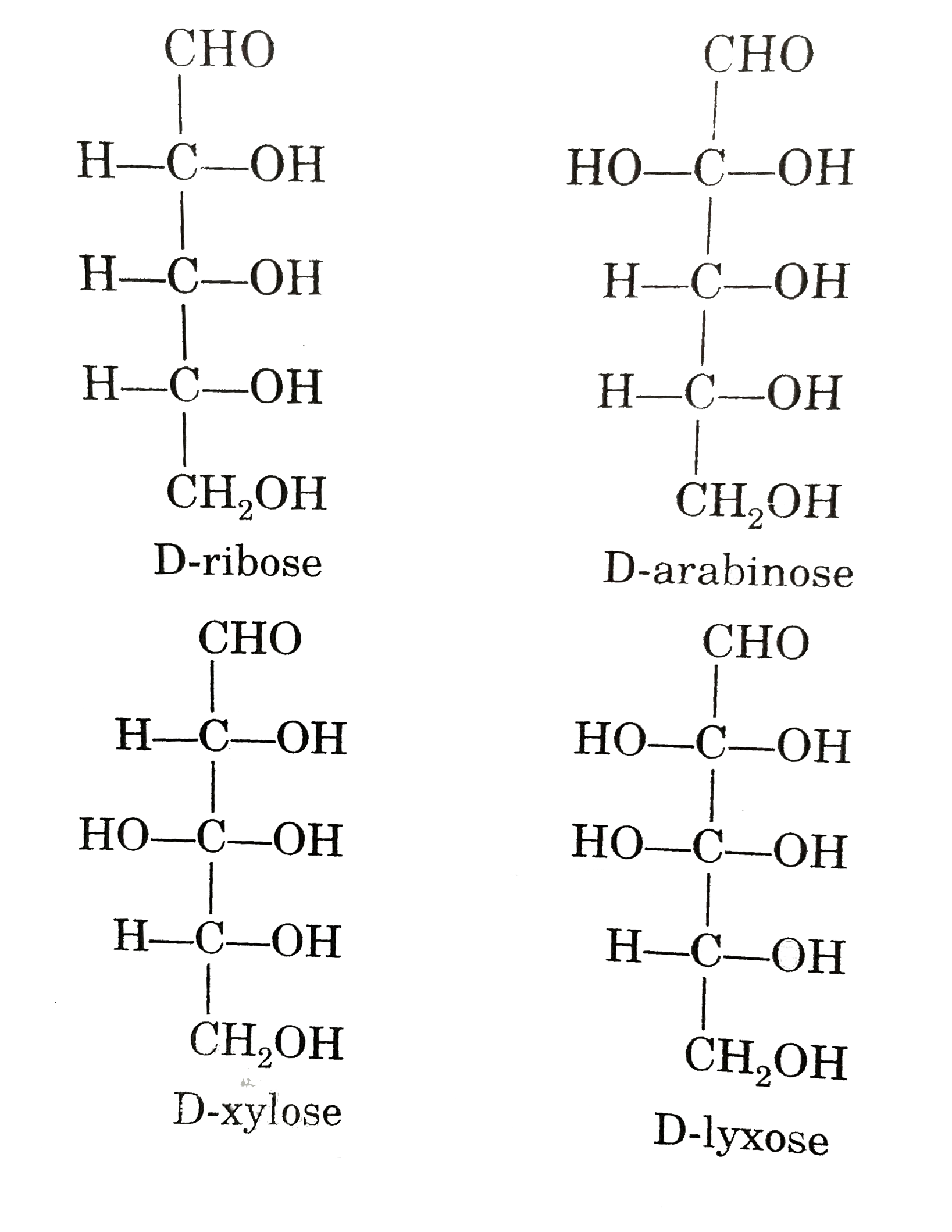 Observe these compounds and give answer of following question :      Identify the epimers from the following :