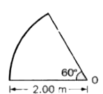 चित्र 3.47 में दिखाई गई वृत्ताकार चाप पर 1.00xx10^(-8)C/m का प्रति यूनिट लम्बाई एकसमान आवेश है। चाप के केन्द्र O पर विभव ज्ञात करें।