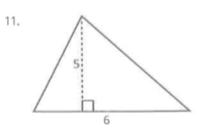 Determine the areas of the following triangles.