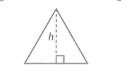 Each side of the equilateral triangle shown is 2. What is the height h of the triangle?