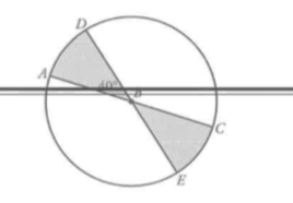 AC and DE are both diameters of circle shown below. If the area of the circule is 180