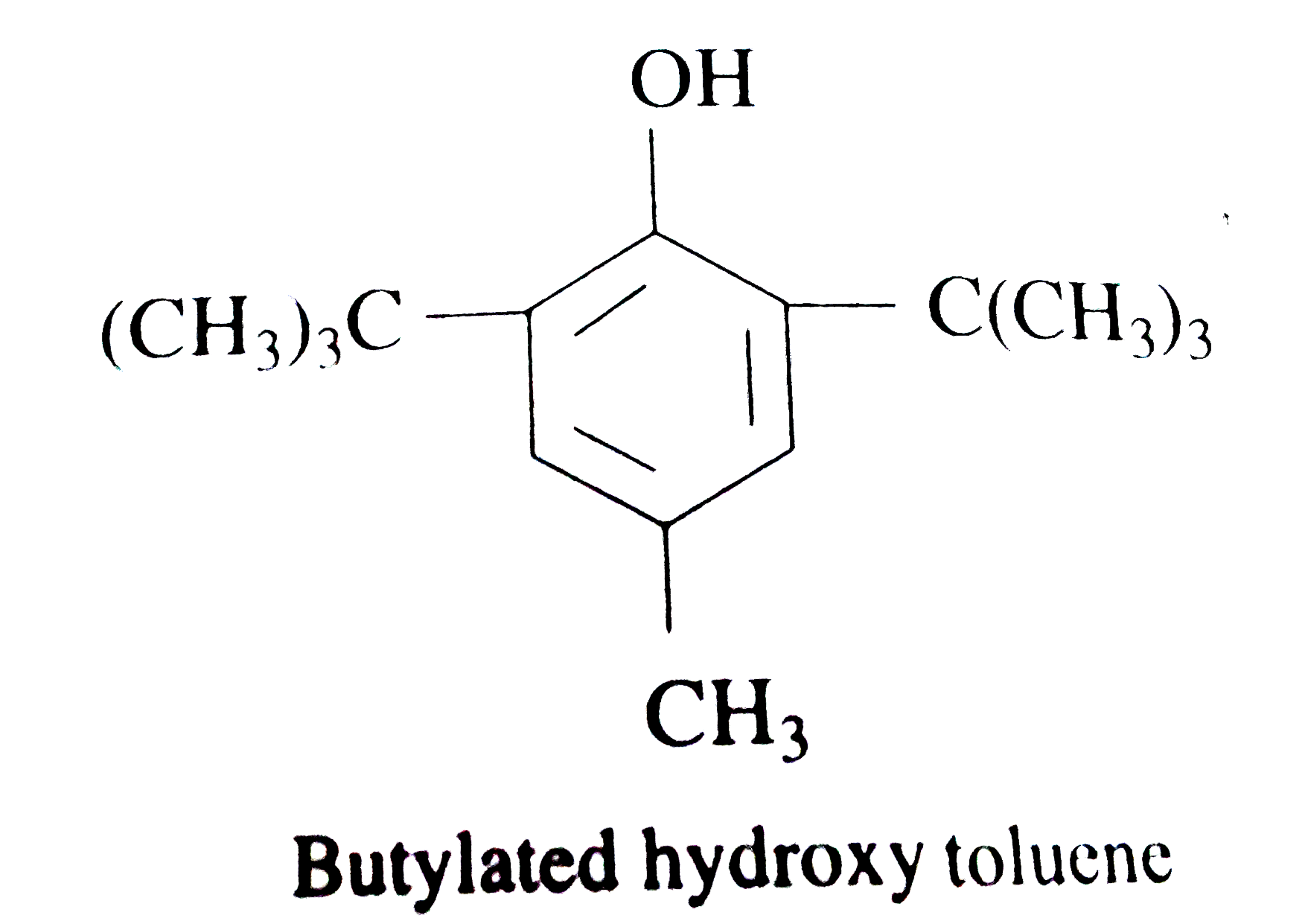 Structure and chemical name of butylated hydroxytoluene | Download  Scientific Diagram