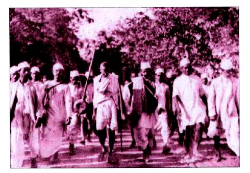 In 1930 Mahatma Gandhi's demands were rejected by the British, as a result of which he launched the Civil Disobedience Movement. In this context explain the following:   Name the famous march undertaken by Gandhiji. Where did he begin this march ? State two of its features.