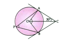 In the given figure O is the centre of the circle. Tangents at A and  B meets at C.   If angleACO=30^(@), find      angleAPB