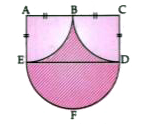 Calculate the area of the shaded region, if the diameter of the semi-circle is equal to 14 cm.   (Take pi=22/(7))