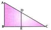 In the given figure, AB and DE are perpendicular to BC.      (i) Prove that DeltaABC~DeltaDEC