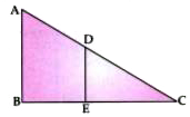 In the given figure, AB and DE are perpendicular to BC.      (iI) If AB = 6 cm, DE = 4 cm and AC = 15 cm. Calculate CD.