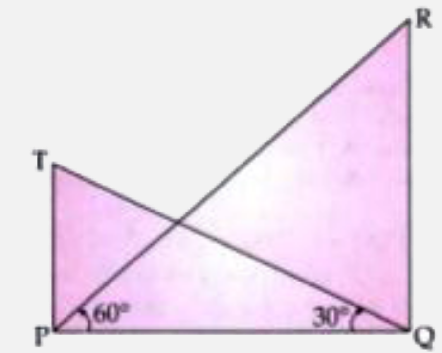 The angle of elevation from a point pof the top of a tower QR, 50m high is 60^(@) and that of ther tower PT from  a point Q is 30^(@). Find the height of the tower PT, correct to the nearest metre.