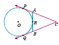In figure CP and CQ are tangents to a circle with center at O. ARB is another tangent touching the circle at R. If CP = 11 cm and BC = 7 cm, then the length of BR is