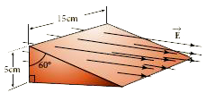 A closed triangular box is kept in an electric field of magnitude E = 2 xx 10^(3)