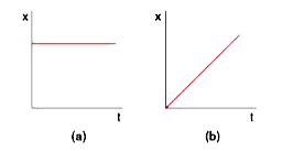 The following graphs represent position – time graphs. Arrange the graphs in ascending order of increasing speed