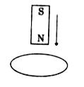 The north pole of a magnet is falling on a metallic ring as shown  in the  figure  the direction of  induced  current  , if  looked from  upside  in the  ring  will be