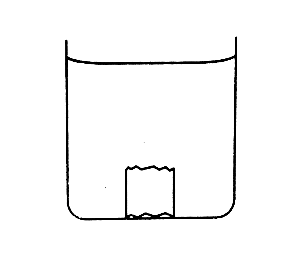 A metal piece of mass 160 g lies iln equilibrium inside a glass of water figure. The ppece touches the bottom of the glass at a small number of points. If the density of the metl is 8000 kg m^-3, find the normal fore exerted by the bottom of the glass on the metal piece.