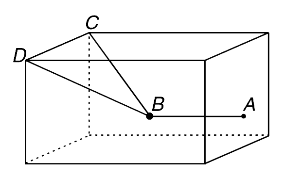 A room is in shape of a cube . A heavy ball (B) is suspended at the centre of the room tied to three inextensible strings as shown. String BA is horizontal with A being the centre point of the wall. Find the ratio of tension in the string BA and BC.