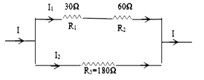 In Figure  below, power developed in resistor R(1)  is 120W. Find the power developed in resistor R(3).