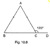 In Figure, A B=A C\ a n d\ /A C D=120^0dot
Find /A