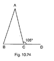 In Figure, AB=AC and /A C D=10^@, find /BAC