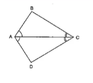 In Figure, diagonal A C
of a quadrilateral A B C D
bisects the angles A\ a n d\ C
. Prove that A B=A D\ a n d\ C B=C D
