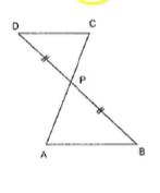 In Figure, if A B||D C\ a n d\ P
is the mid-point B D ,
prove that P
is also the midpoint of
  A C