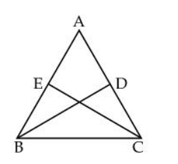 In Figure, A B C
is an isosceles
  triangle with A B=A C ,\ B D\ a n d\ C E
are two medians of the
  triangle. Prove that B D=C E