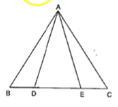 In Figure, if A B=A C\ a n d\ B E=C D ,
prove that A D=A Edot