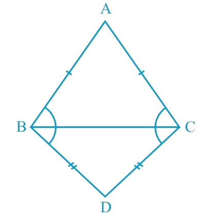 In Figure, A B C\ a n d\ D B C
are two isosceles
  triangles on the same base B C
such that A B=A C\ a n d\ D B=C Ddot
Prove that /A B D=\ /A C D