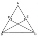 In Figure, B D
and C E
are two altitudes of a  A B C
such
  that B D=C Edot
Prove
  that  A B C
is
  isosceles.
Figure