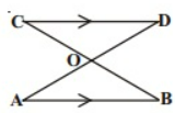 In Figure, line
  segments A B
is parallel to another
  line segment C DdotO
is the mid-point of A Ddot
Show that:
 A O B~=\ \ D O C