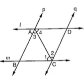l
and m
are two parallel lines intersected by another pair
  of parallel lines p
and q
as shown in figure. Show that A B C~=C D Adot