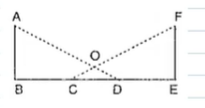 In Figure, it is given that A B=E F ,B C=D E ,A B|B D
and F E|C Edot
Prove that A B D~=F E Cdot