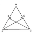 In Figure, B D
and C E
are two altitudes of a  A B C
such
  that B D=C Edot
Prove
  that  A B C
is
  isosceles.