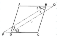 In Figure, bisectors of /B
and /D
of quadrilateral A B C D
meet C D
and A B
produced at Pa n d
Q respectively. Prove that :
 / P + /Q= 1/2( / ABC + / ADC)