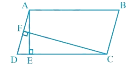 In Figure, A B C D
is a
  parallelogram, A E\ |D C\ a n d\ CC F|A D
. If A B=16 C M ,\ A E=8c m\ a n d\ C F=10 c m ,
find A D