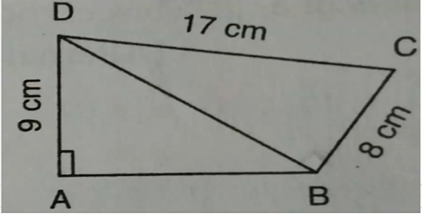 In the given figure, compute the area of quadilateral