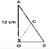 In Figure, /A O B=90^0,\ A C=B C ,\ O A=12\ c m\ a n d\ O C=6. 5 c mdot
Find the
  area of  A O Bdot