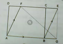 In Figure, ABCD is a rectangle with sides AB=10 cm and AD=5 cm Find the area of EFG