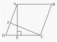 In Figure, ABCD is a parallelogram. If AB=12 c m , AE=7.5 cm , CF=15 cm ,
then AD= 

 (a) 3 cm  (b) 6 cm  (c) 8 cm  (d) 10.5 cm