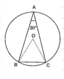 In Figure., A B C
is a triangle in which /B A C=30^0dot
Show that B C
is the radius of the circumcircle of  A B C ,
whose centre is Odot
