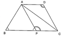P
is a point on the side B C
of a triangle A B C
such that A B=A Pdot
Through Aa n dC ,
lines are drawn parallel to B Ca n dP A ,
respectively, so as to intersect at D
as shown in Figure. Show that A B C D
is a cyclic quadrilateral.