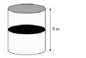 A thermally  isolated cylindrical  closed  vessel of height  8 m  is kept   vertically  . It  is divided into  two equal parts  by a diathermic  (perfect  conductor) frictionless partition of mass 8.3  kg  . Thus  the partition  is held  initially  at a distance  of 4 m  from  the top , as shown  in the  schematic  figure  below . Each  o the two  parts of the vessel contians 0.1 mole  of an  ideal gas at temperature  300 K.  The partition  is now  released  and moves  without  any gas  leaking  from  one part of the vessel to the  other . When  equilibrium  is reached,  the distance of the parition form one part of the vessel to the otehr . When  equilibrium  is reached  the distacne of the partition  from the  top (in w) will be (take the accelearation due to gravity  = 10 ms^(-2)  and the universal  gas constant   = 8.3 J   mol^(-1) K^(-1)).